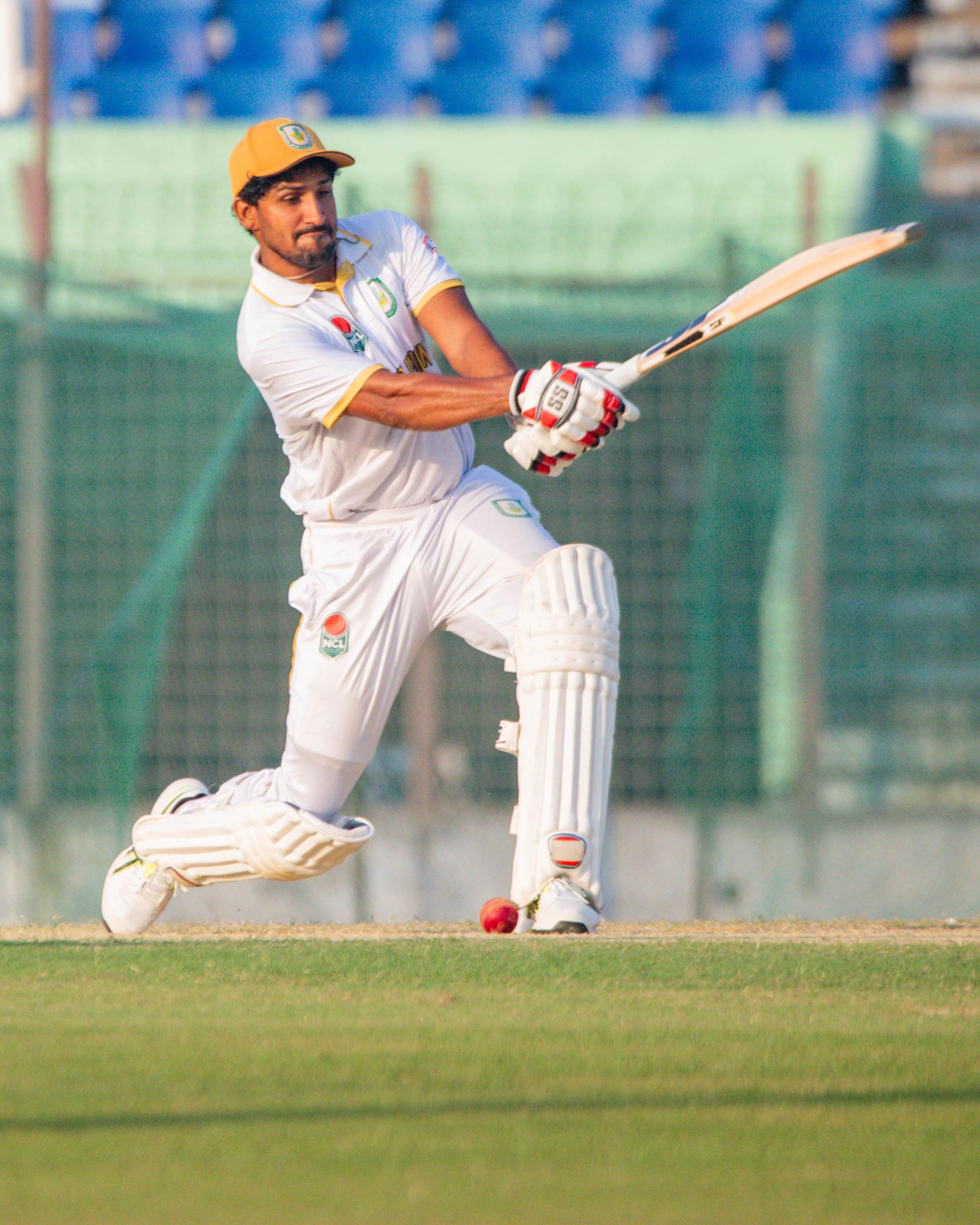 Khaled Ahmed playing a shot with the bat in the NCL © BCB