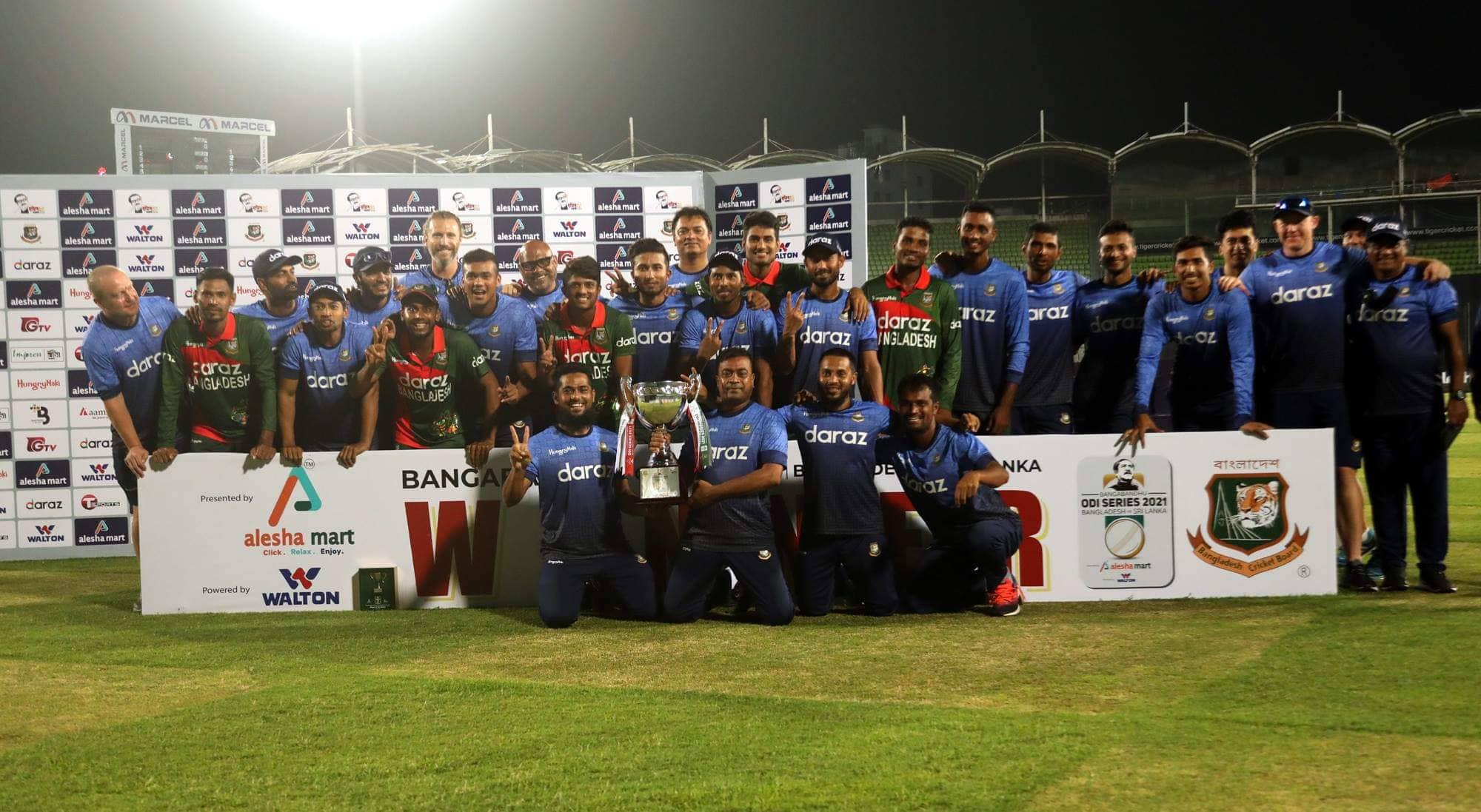 Celebration moment of Bangladesh squad with the trophy