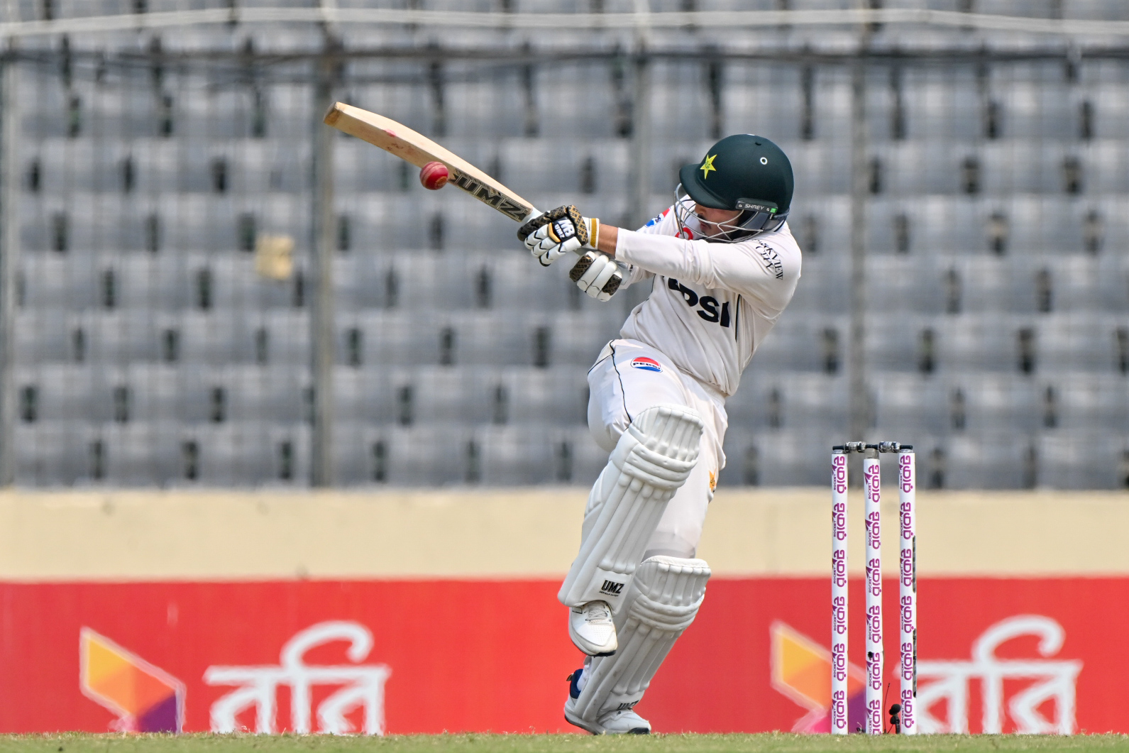 Nahid Rana's bouncer hit Azan's helmet ©BDCricTime