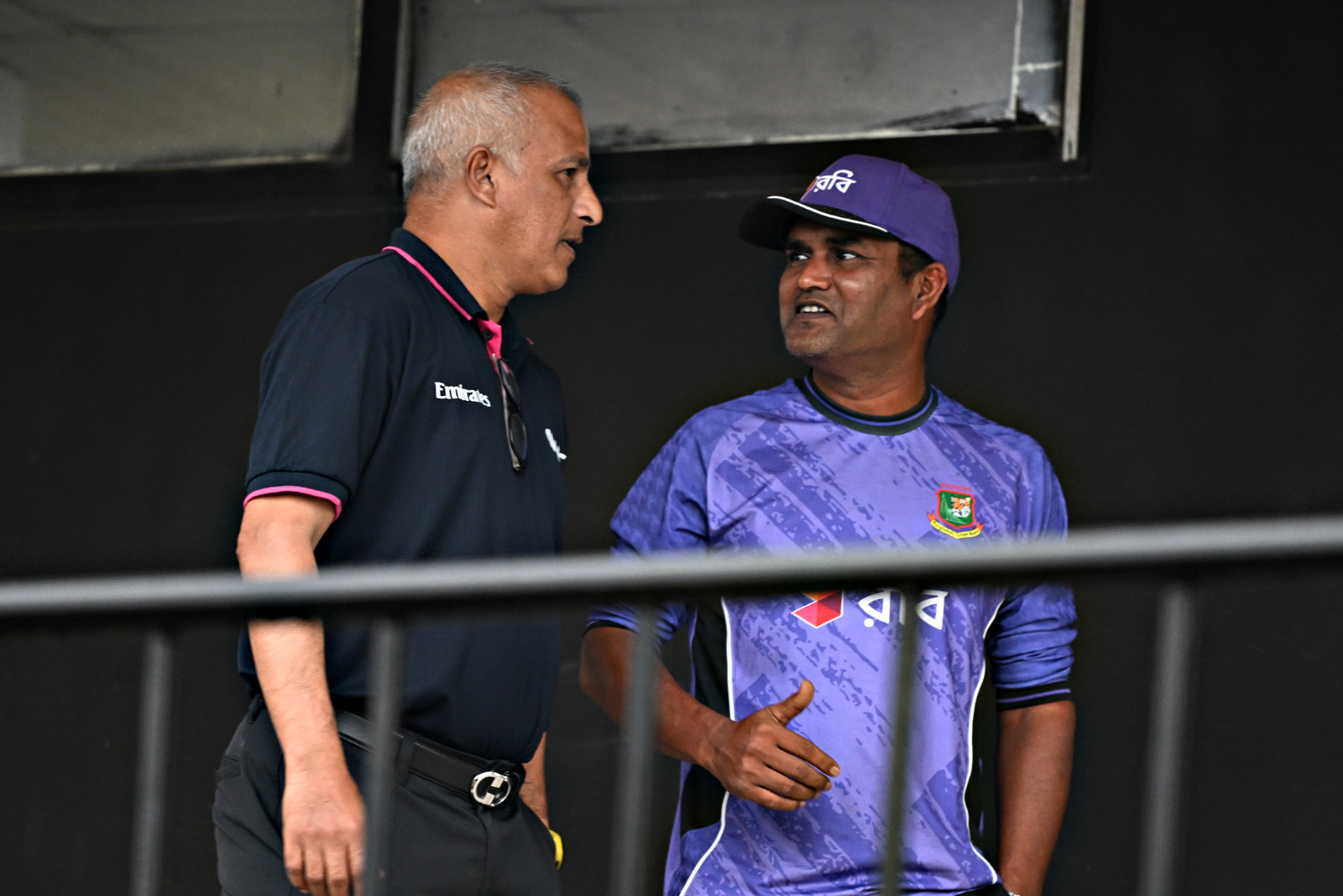 Coach Mohammad Salauddin with umpire Mukul ©BDCricTime