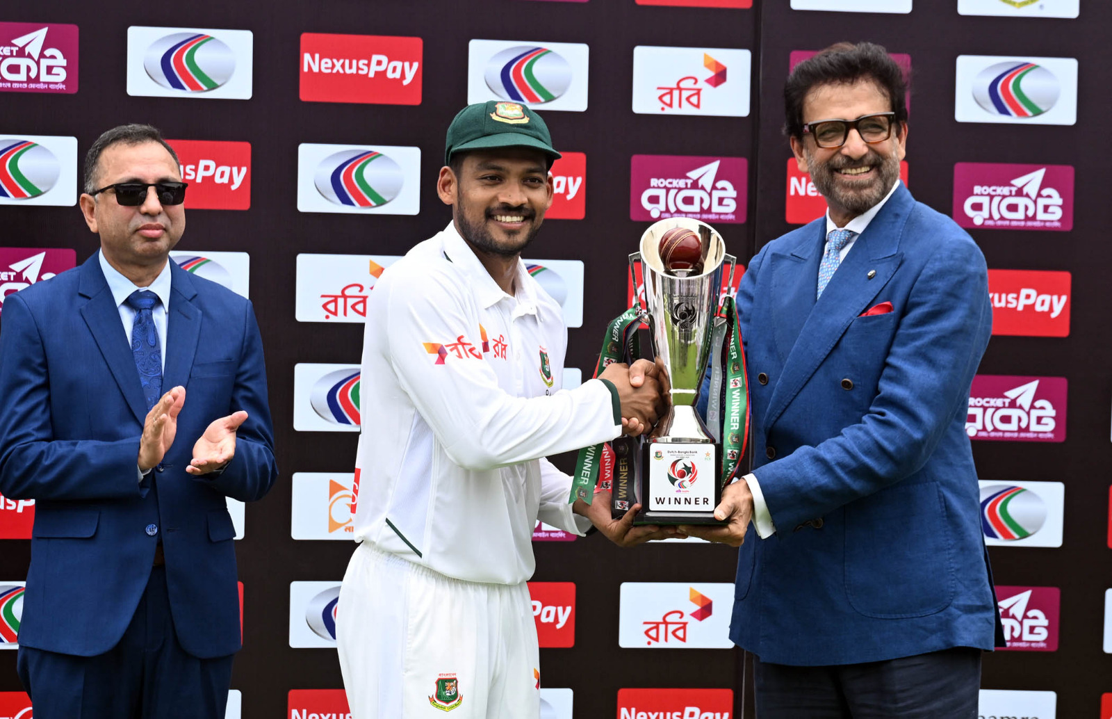 Shanto with the trophy ©BDCricTime