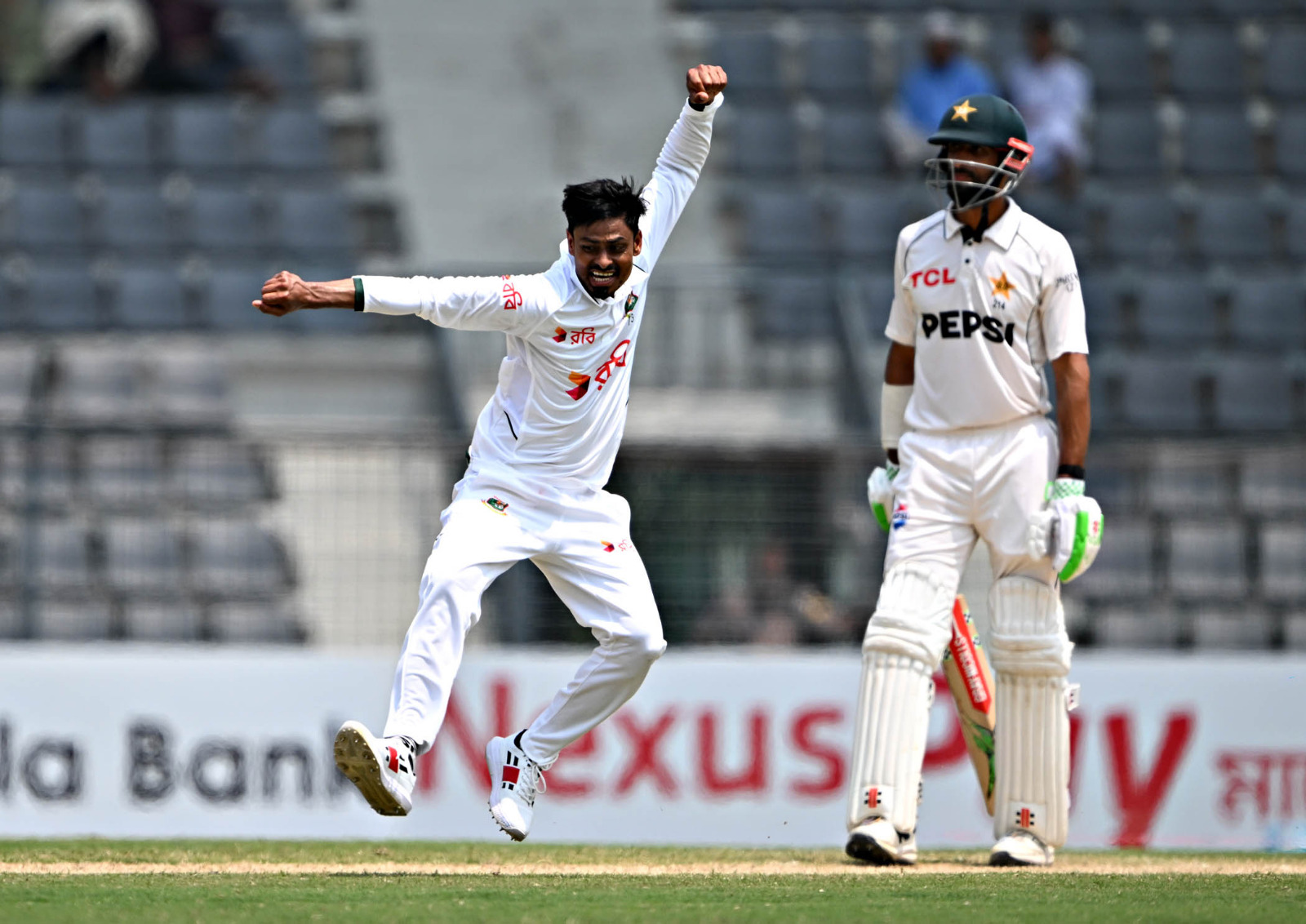 Taijul's big celebration after getting wicket ©BDCricTime