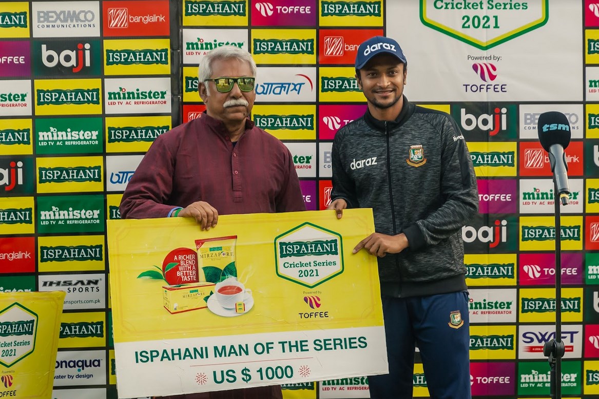 Shakib Al Hasan is the player of the series against Zimbabwe