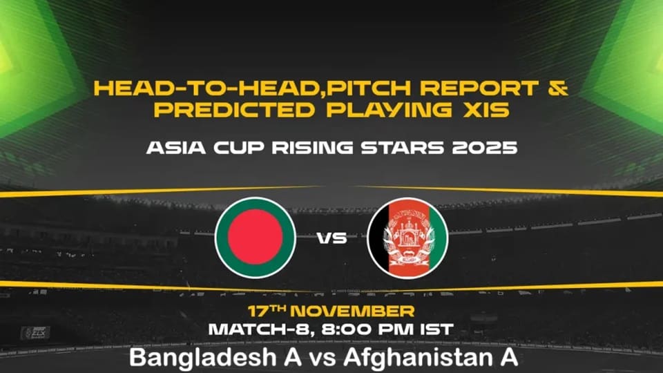Bangladesh A vs Afghanistan A Men's Asia Cup Rising Stars 2025 Match 8, Dream 11 Prediction, Fantasy Cricket