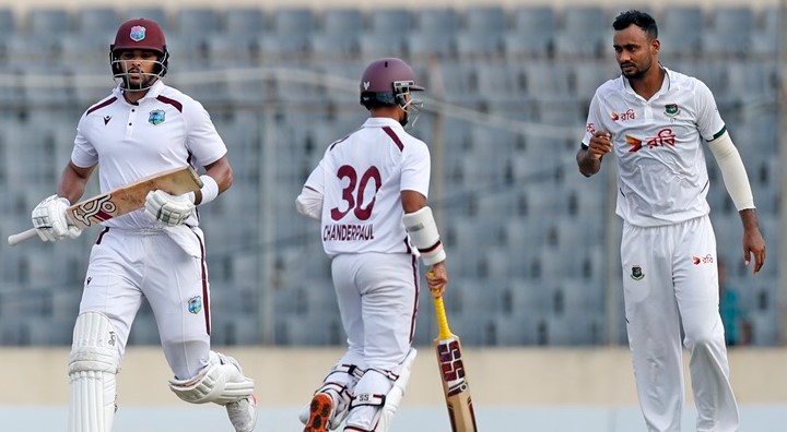 West Indies beat Bangladesh by 8 wickets in Mirpur Test