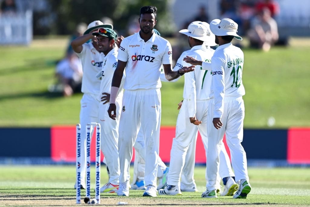 Ebadot Hossain had Tom Blundell in the final over of day-1, New Zealand vs Bangladesh, 1st Test, 2022 © Getty Images