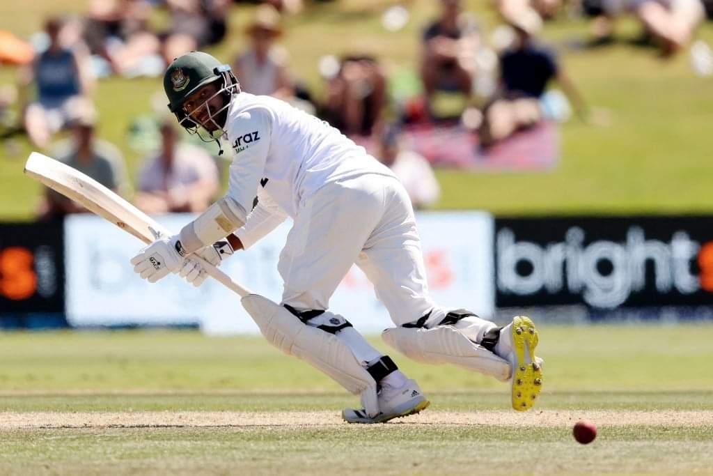 Mahmudul Hasan Joy batted over 200 balls on day two, New Zealand vs Bangladesh, 1st Test, 2022. © Getty Images