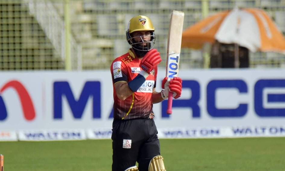 Comilla Victorians' English recruit Moeen Ali looks on 