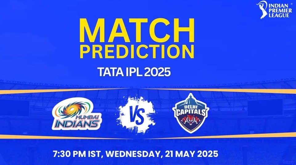 Mumbai Indians vs Delhi Capitals IPL 2025 Match 63, Dream 11 Prediction, Fantasy Cricket