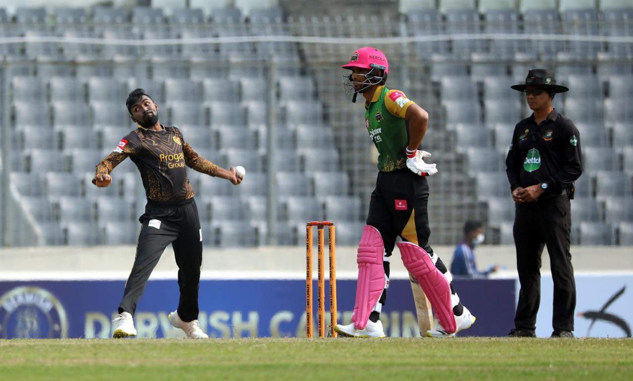 Nazmul Islam Apu claimed four wickets for Sylhet Sunrisers.  