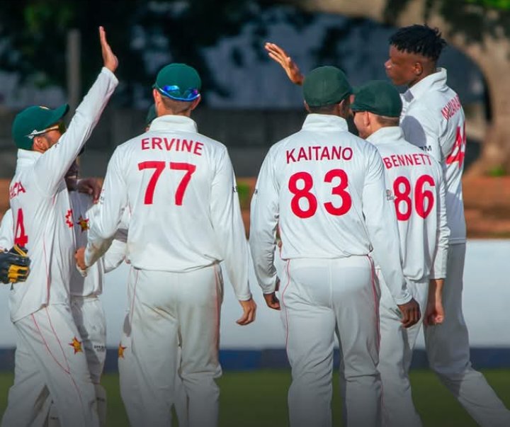 Late wickets from Blessing Muzarabani put Zimbabwe on top in Bulawayo