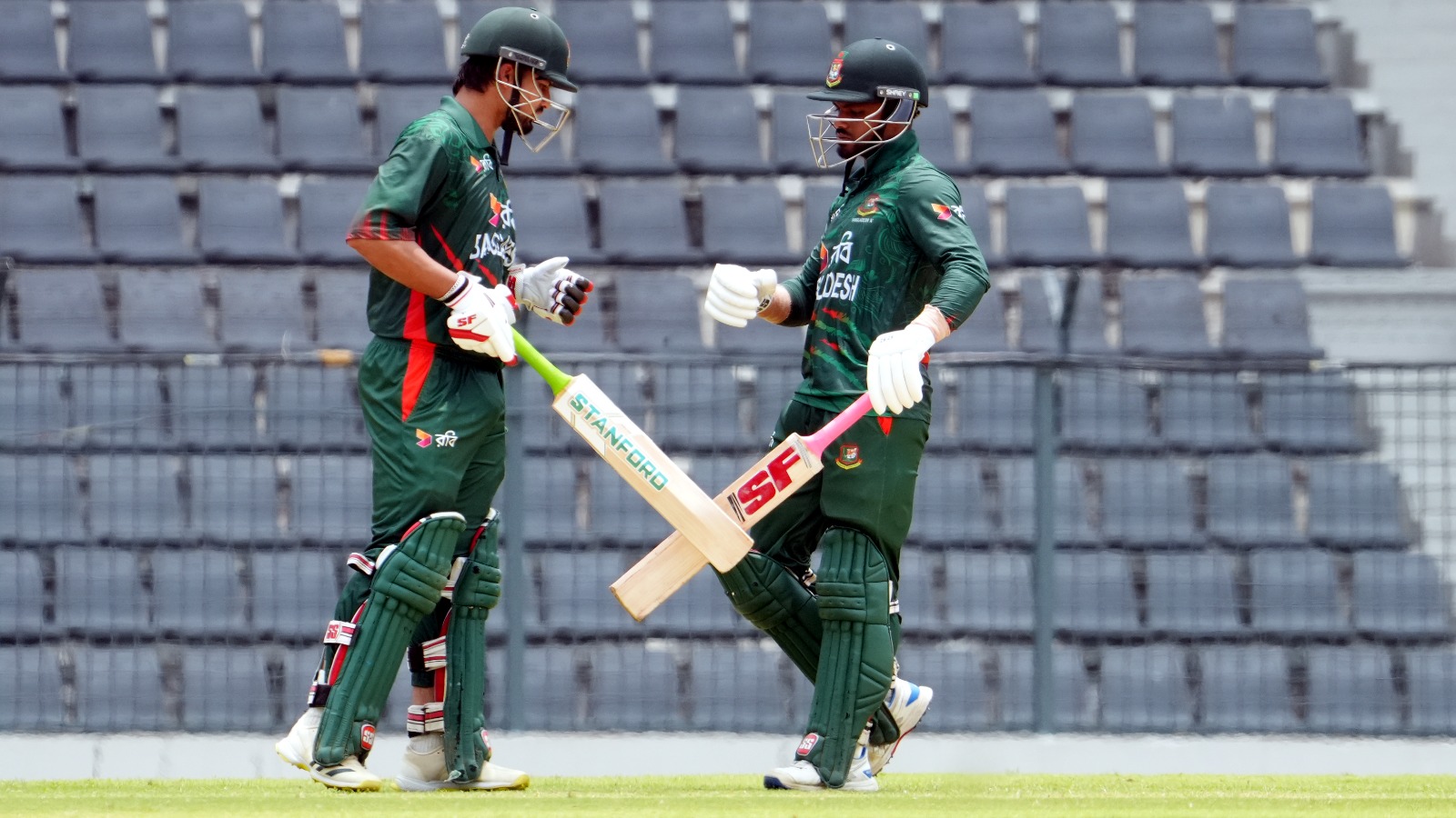 Nurul Hasan and Mahidul Islam Ankon build record 225 runs partnership against NZ 'A' ©BDCricTime