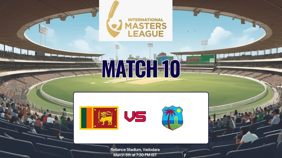 Sri Lanka Masters vs West Indies Masters IMLT 2025 Match 10, Dream 11 Prediction, Fantasy Cricket