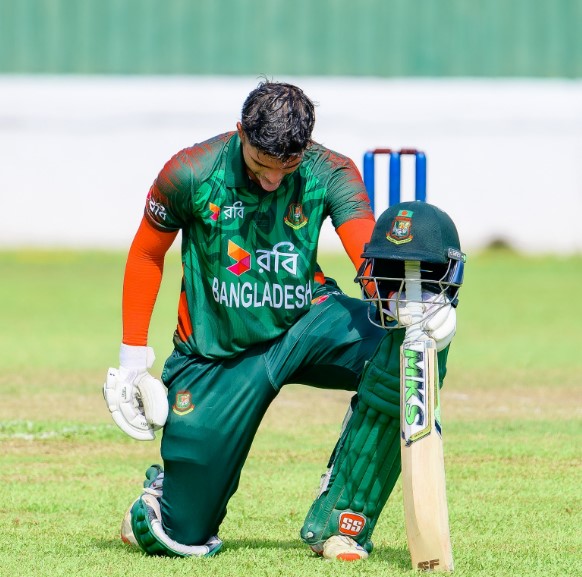 BD U19 vs SL U19 series' best batter Zawad Abrar after scoring a century